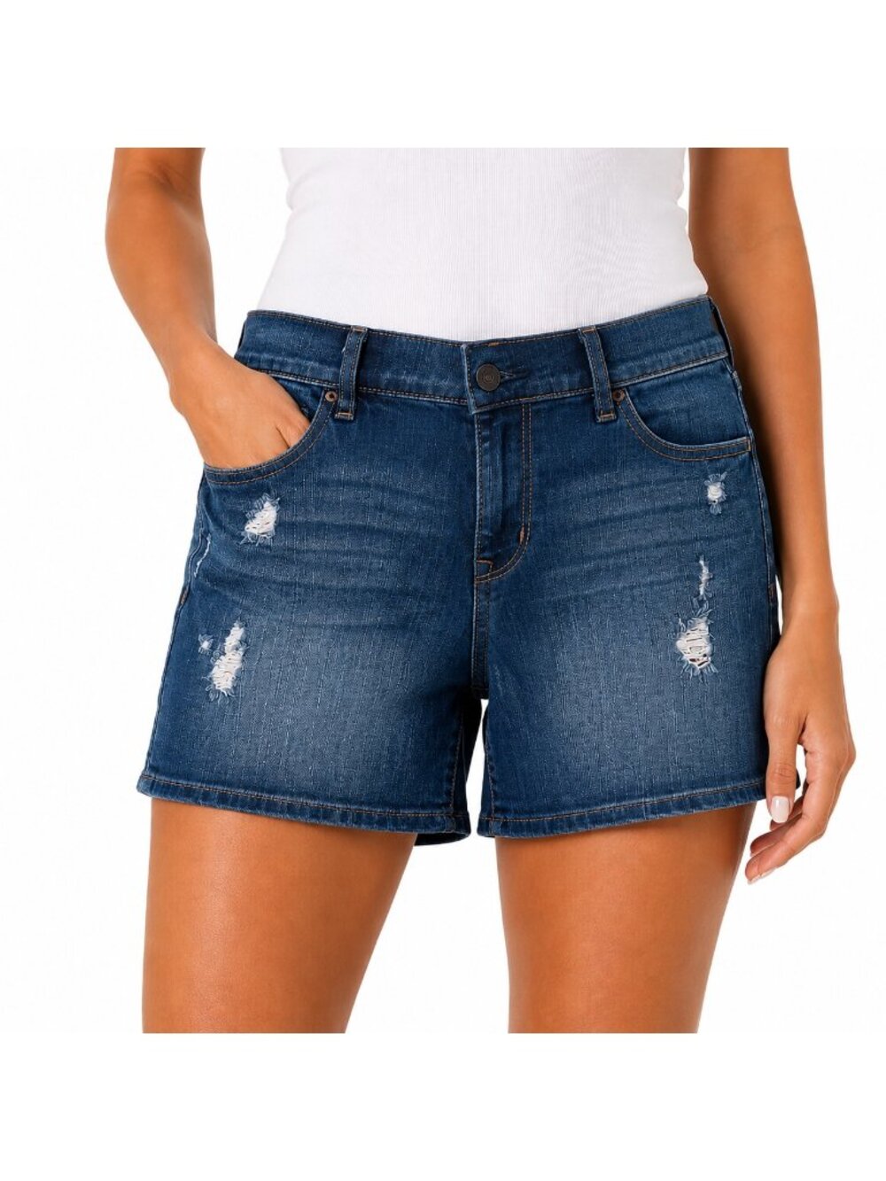 Old Navy Boyfriend Denim Blue Distressed Jean Shorts - Size 12